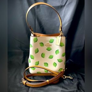 Coach Small Town Bucket Bag with lime print
